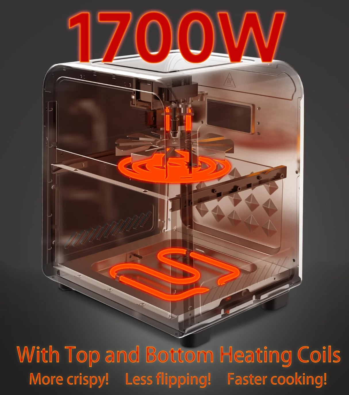 Freidora de Aire 6 QT, 1700W, Ventana, 12 Presets, Modelo 6QT