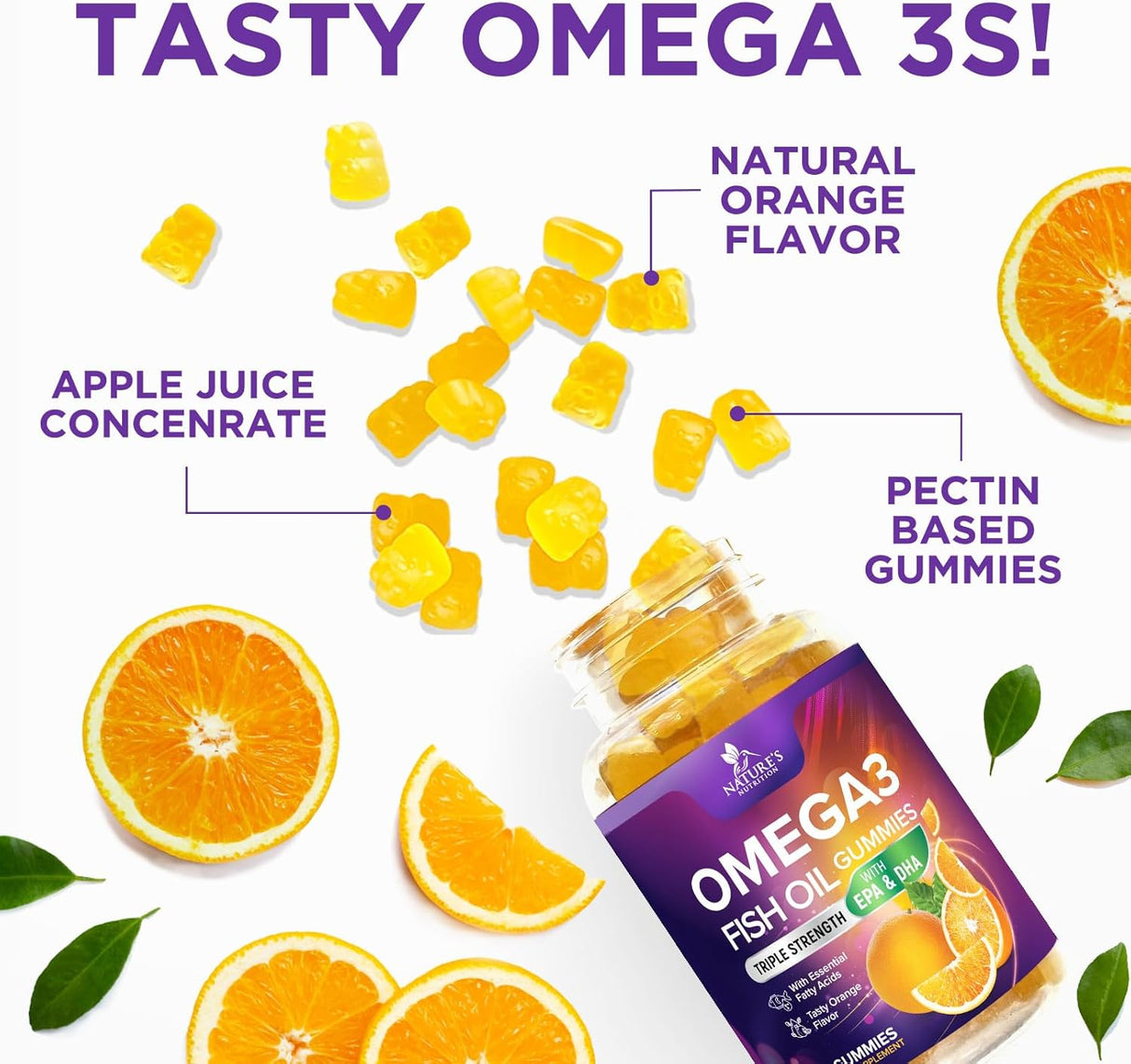 Omega-3 Gummies, Fish Oil, Adults & Kids, 60 cts