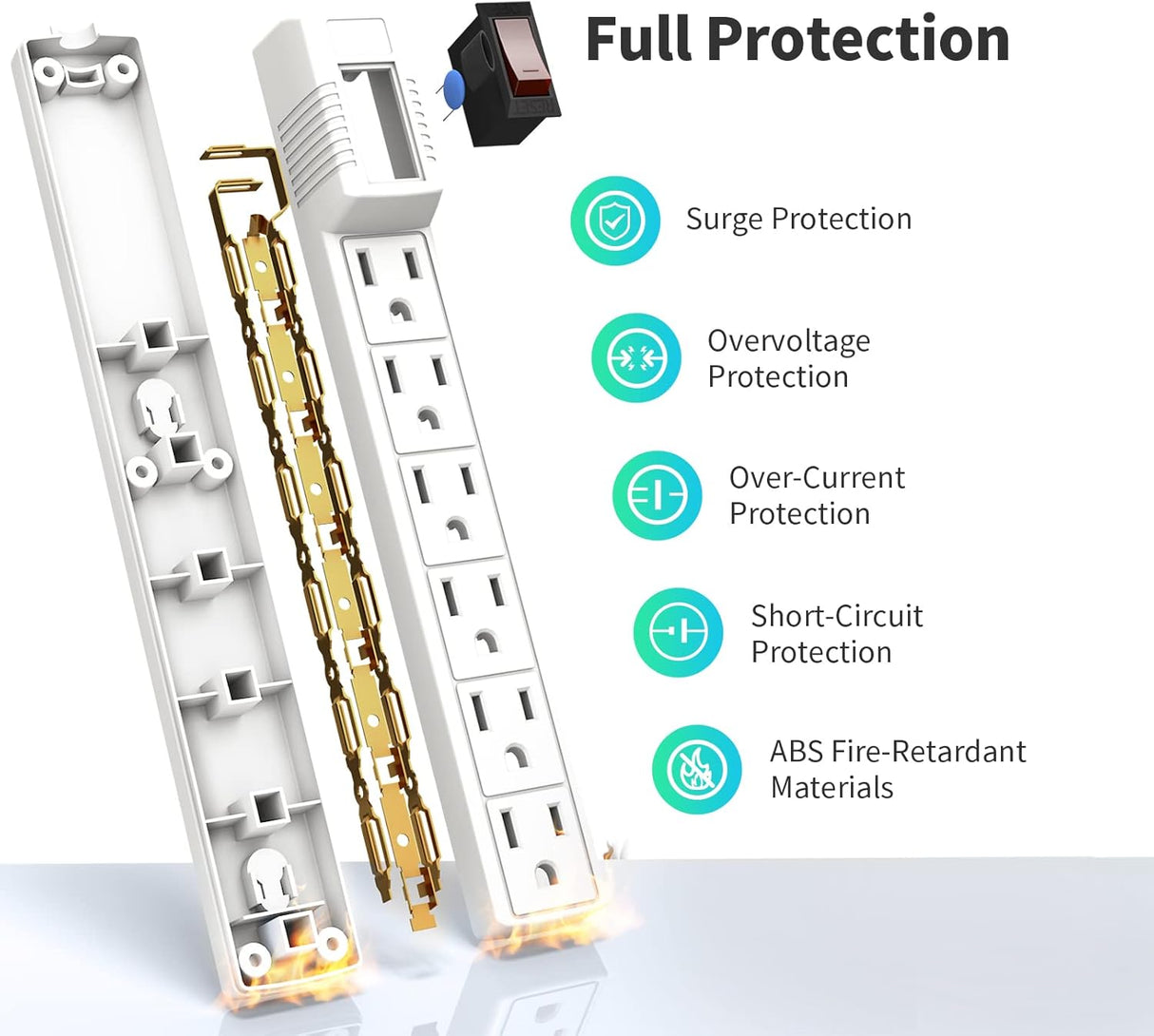 PLUGTUL pack 2 protectores de sobretensiones con 6 tomas