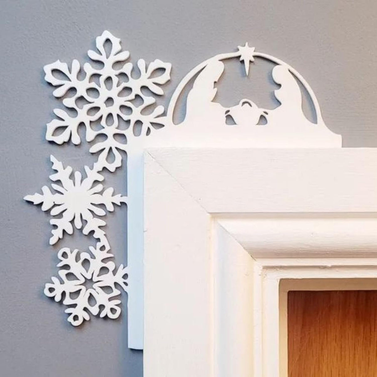 Juego de 6 Adornos de Puerta Navidad, Decoración Divertida