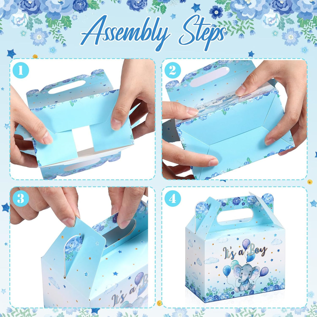 Cajas Temáticas de Elefante para Fiestas de Bebé y Revelación de Género