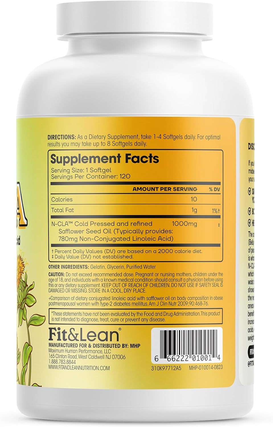 Suplemento N-CLA Fit & Lean, quema grasa, 120 porciones