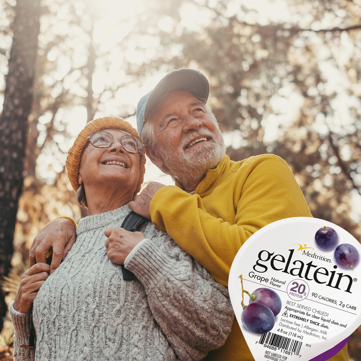 Gelatina de proteína Medtrition Grape - Sin azúcar, 20g de proteína (12 pzas)