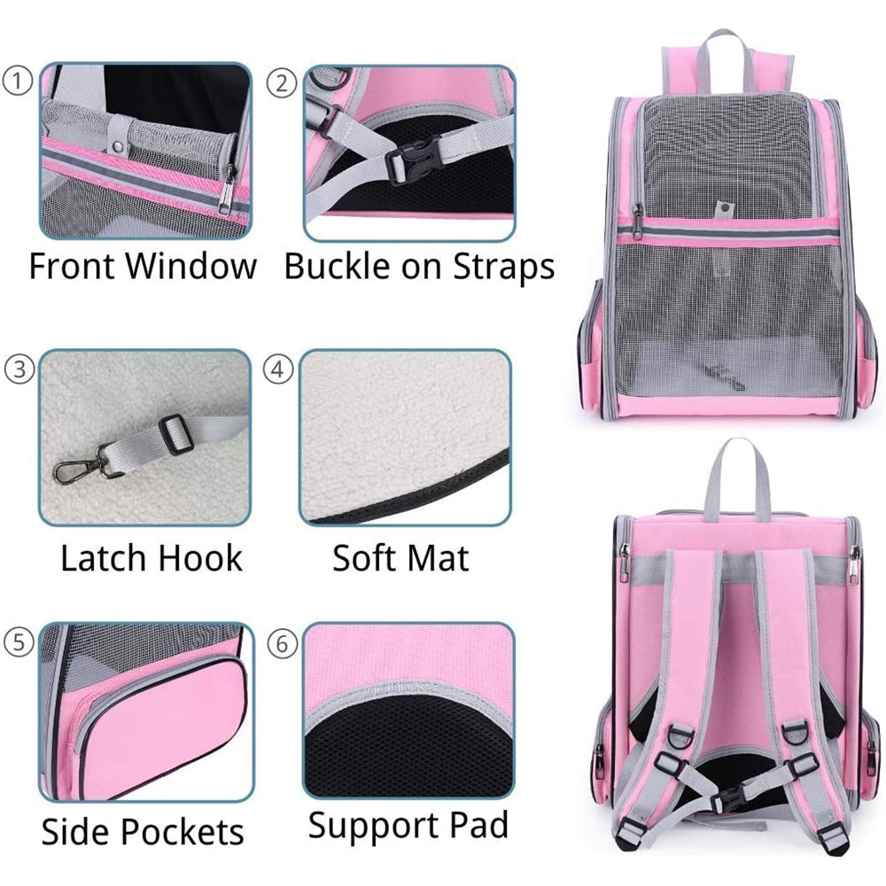 Mochila para mascotas malla totalmente ventilada