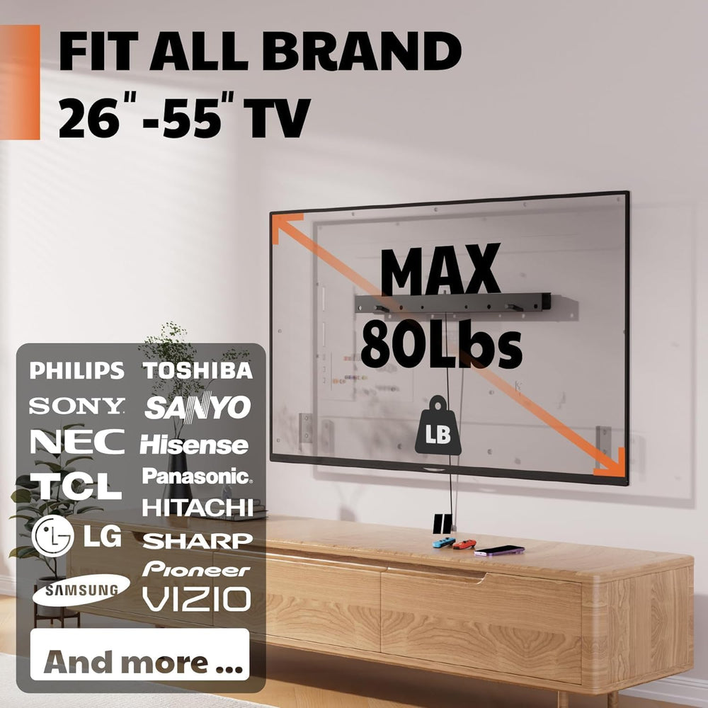Soporte TV AENTGIU, sin taladro, fácil instalación, 26-55