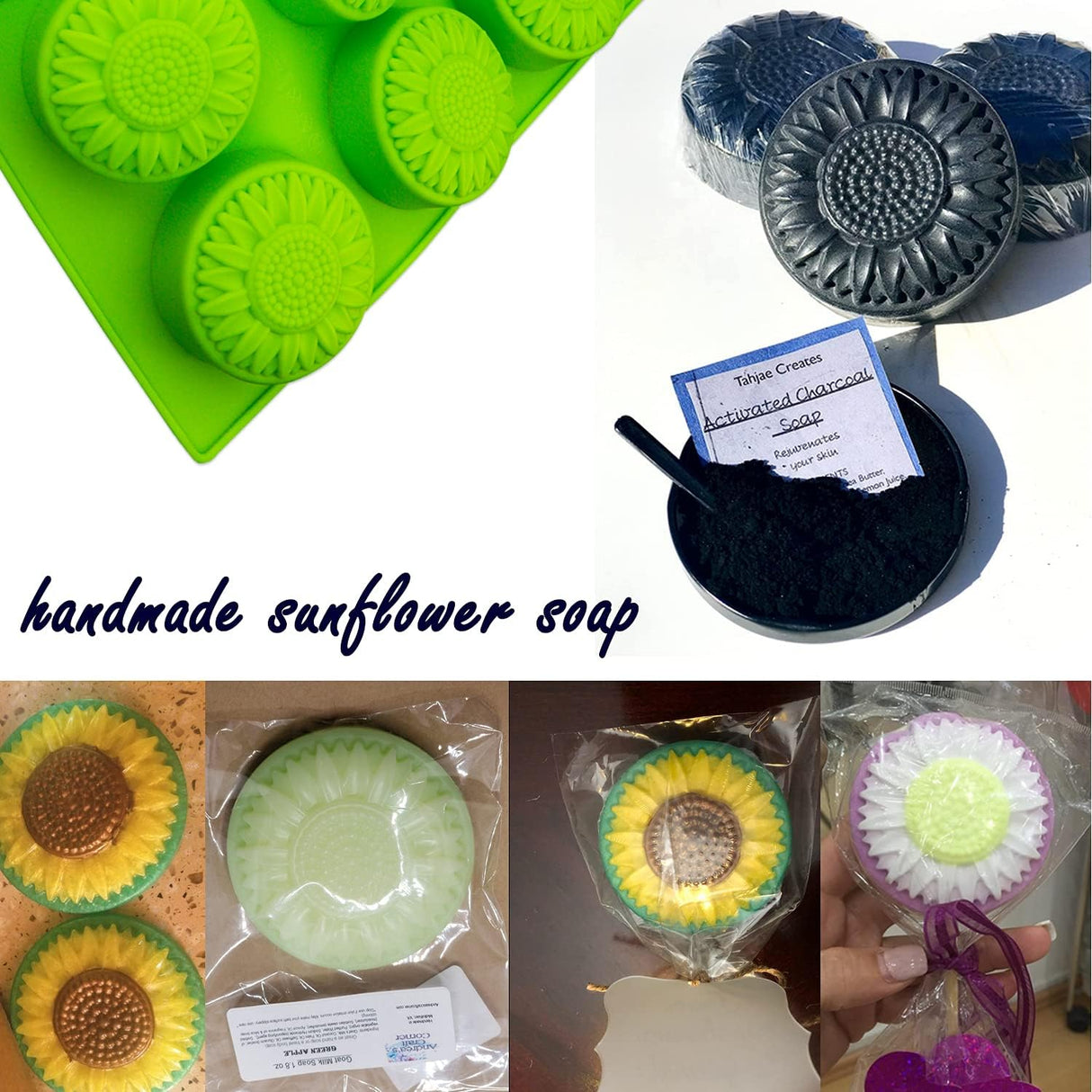 Moldes de silicona redondos para jabón y bombones, 6 cavidades