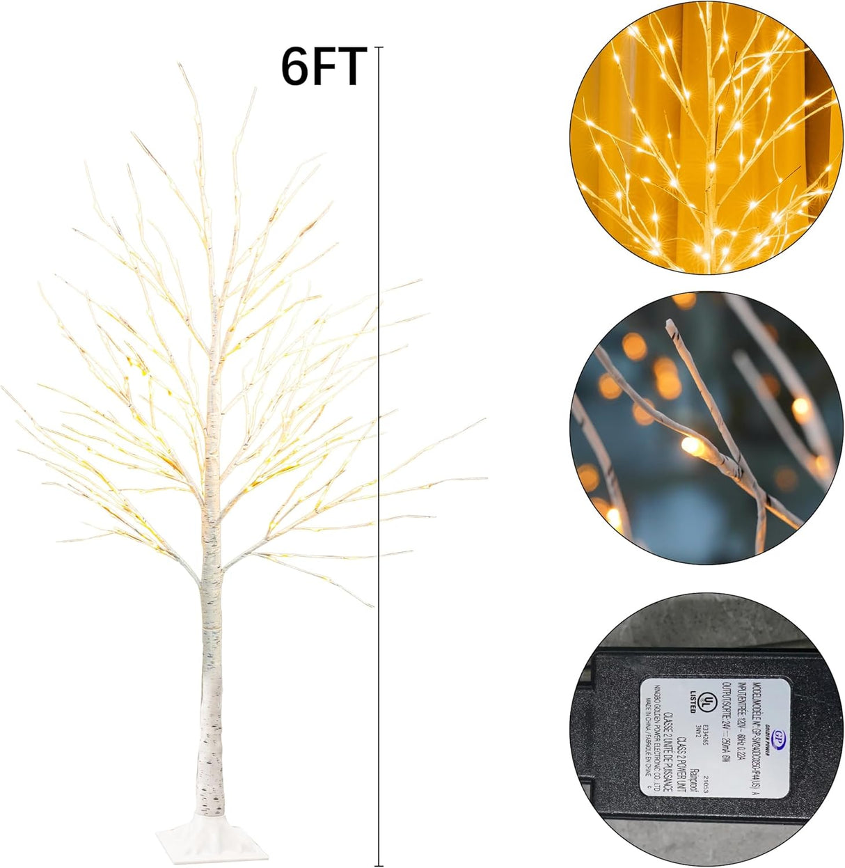 Árbol de Navidad LED TW SHINE 6 FT Pre-iluminado 144 luces