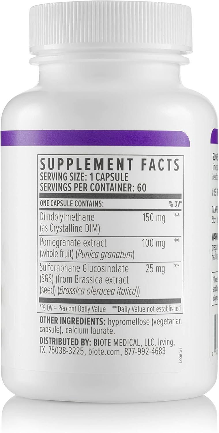 Suplemento Hormonal Detox DIM SGS+ Biote Nutraceuticals (60 caps)