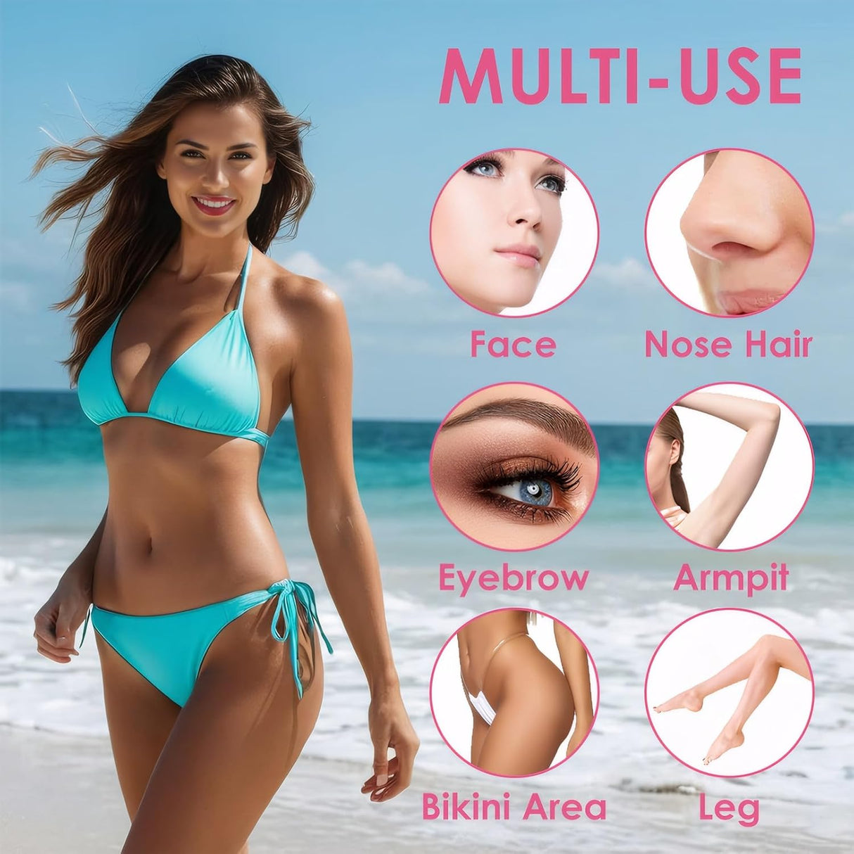 Afeitadora eléctrica 4 en 1 para mujeres con pantalla LED