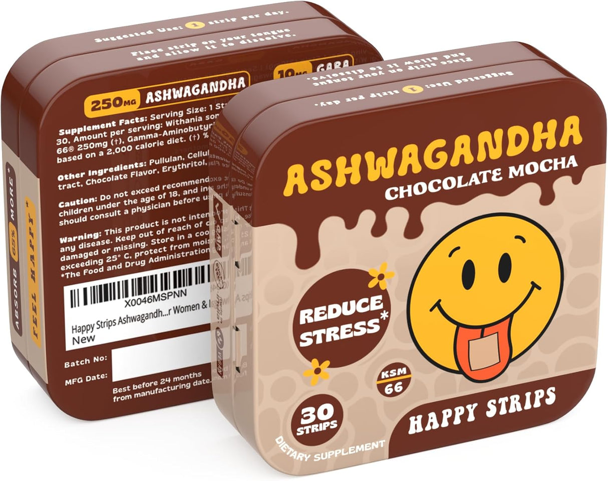 Tiras Orgánicas de Ashwagandha KSM 66 - Happy Strips - 30 Uds
