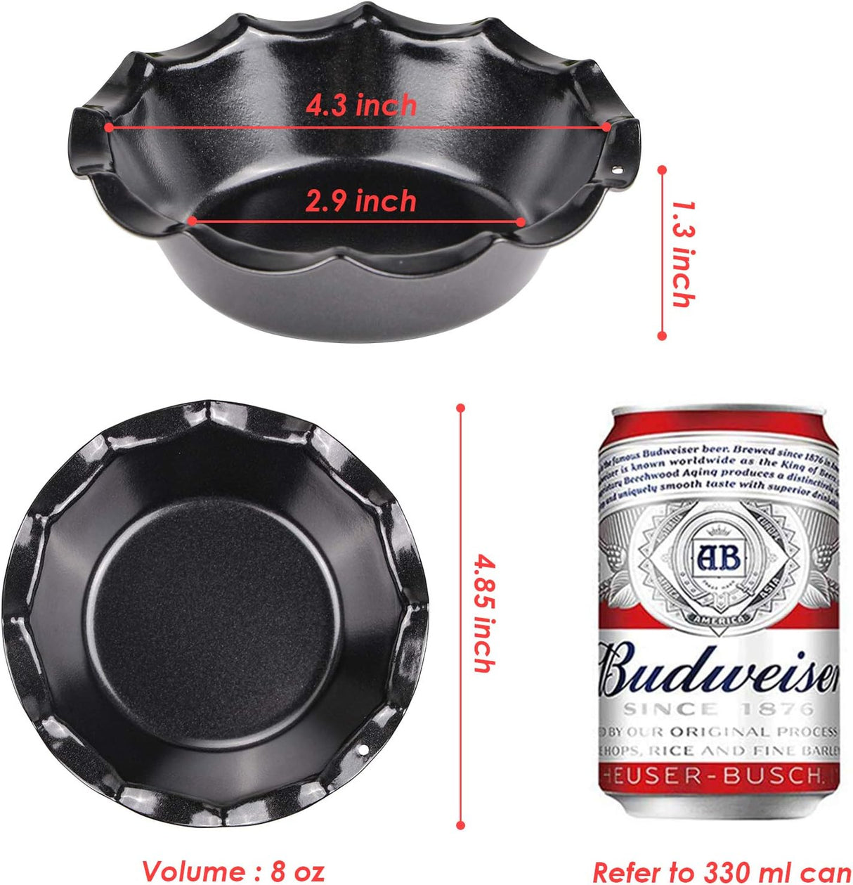 Moldes para tartas antiadherentes con bordes con volantes