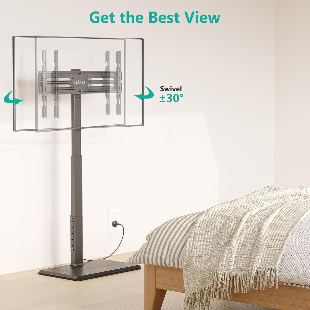 Soporte de TV de suelo con toma de corriente WALI