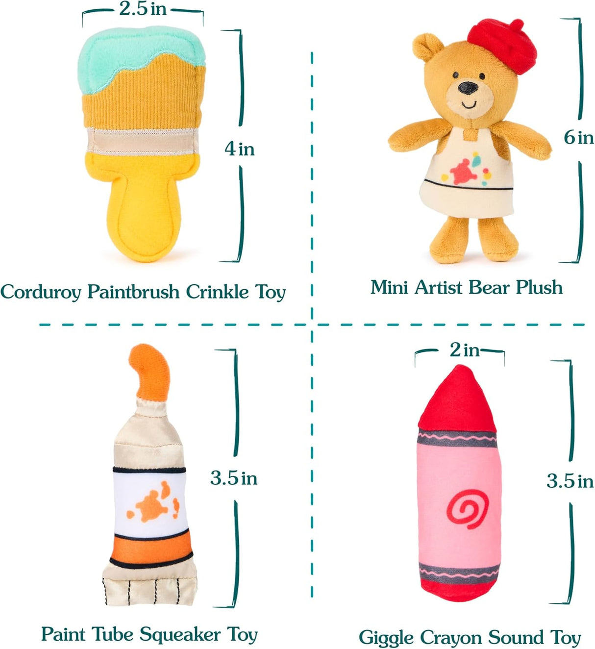 Set de Juguetes de Peluche GUND Baby, Sensory 5 Piezas, 7.5”