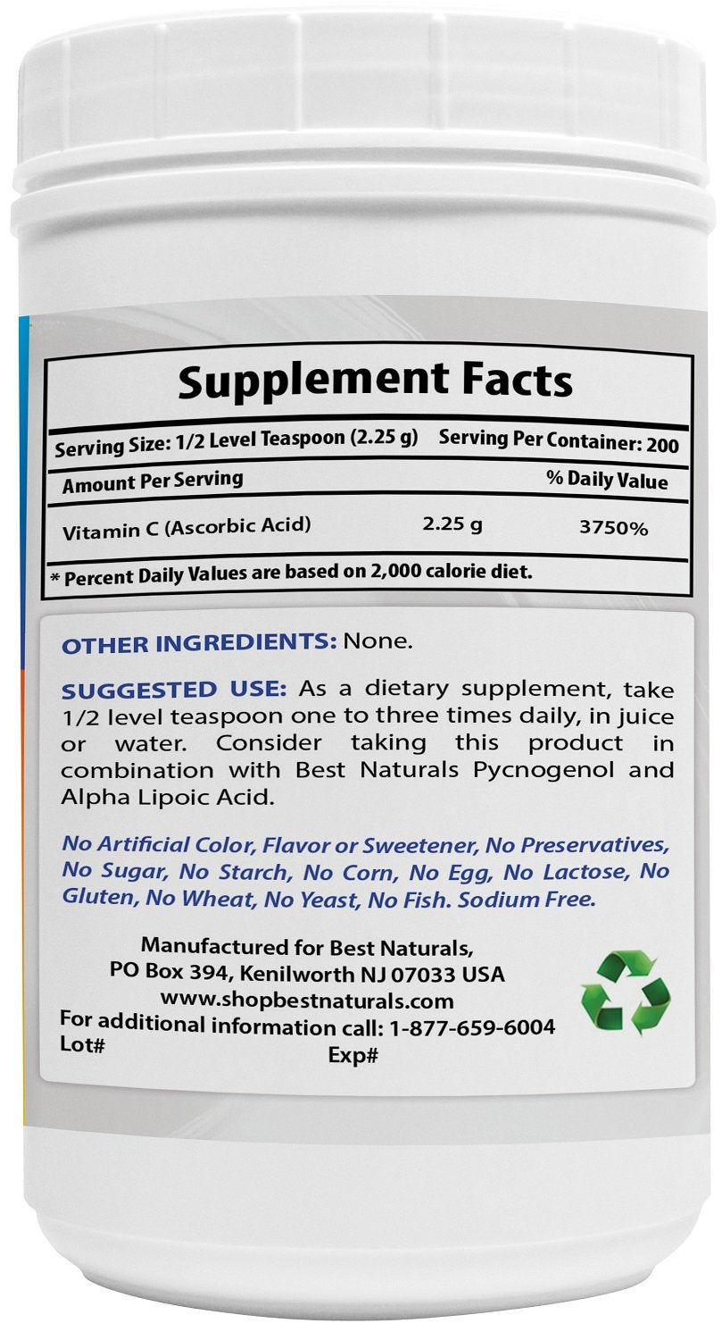 100% Vitamin C Polvo 1 lb 454 gramos