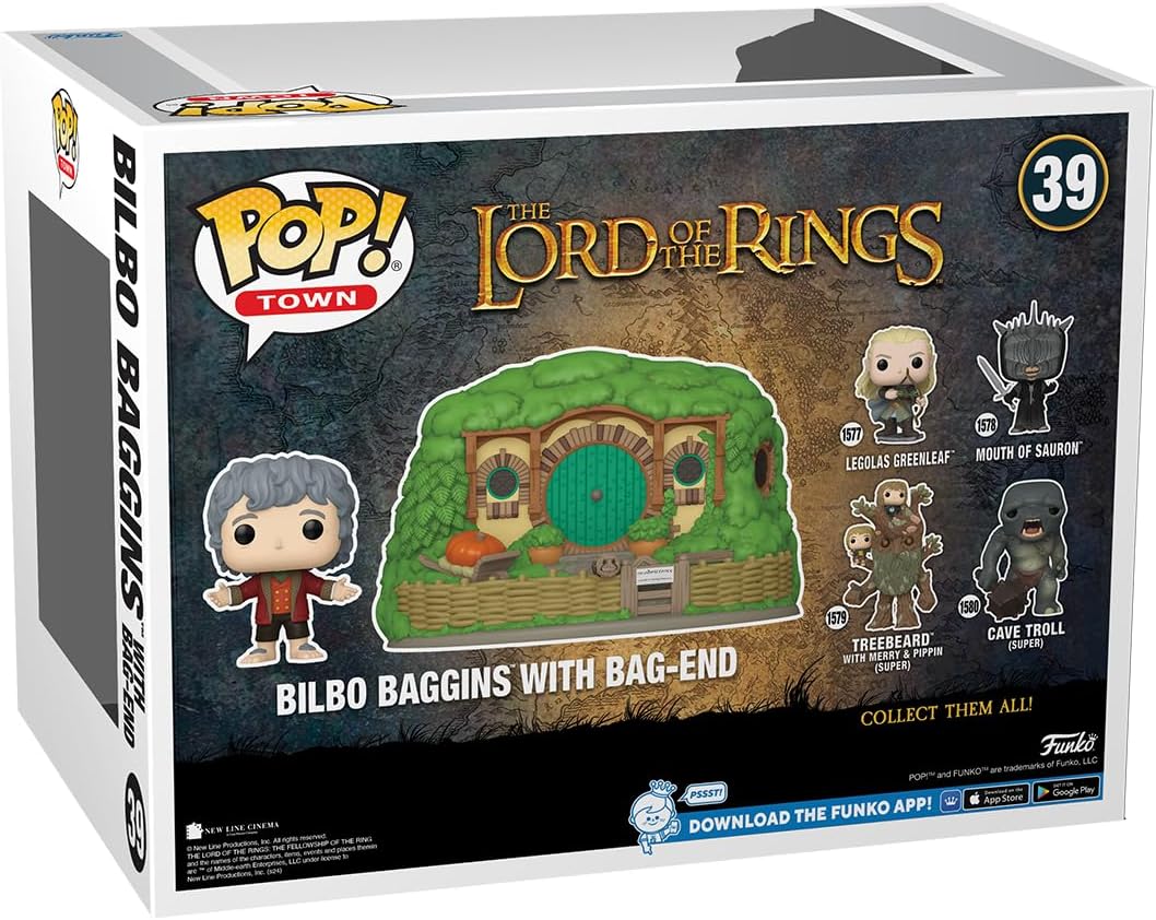 Funko Pop! Town: El Señor de los Anillos - Bilbo Baggins con Bag-End