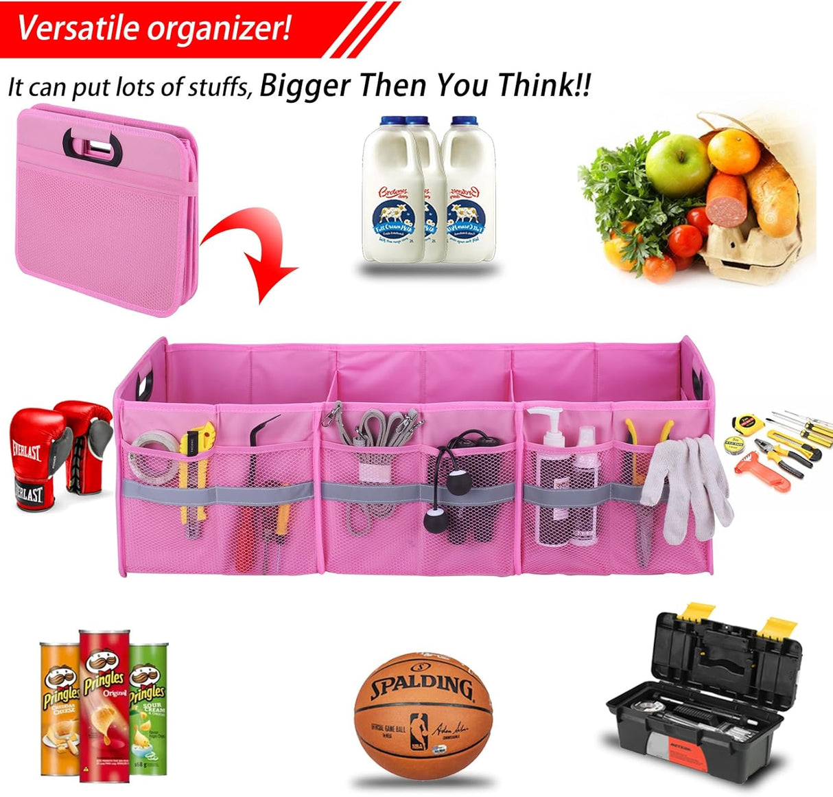 Organizador de maletero Homeve, colapsable, 3 compartimentos