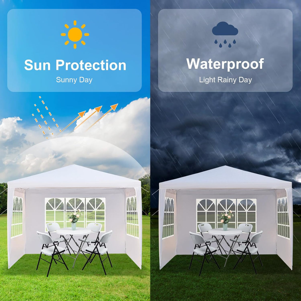 Tienda de campaña para eventos con paredes removibles 10'x10