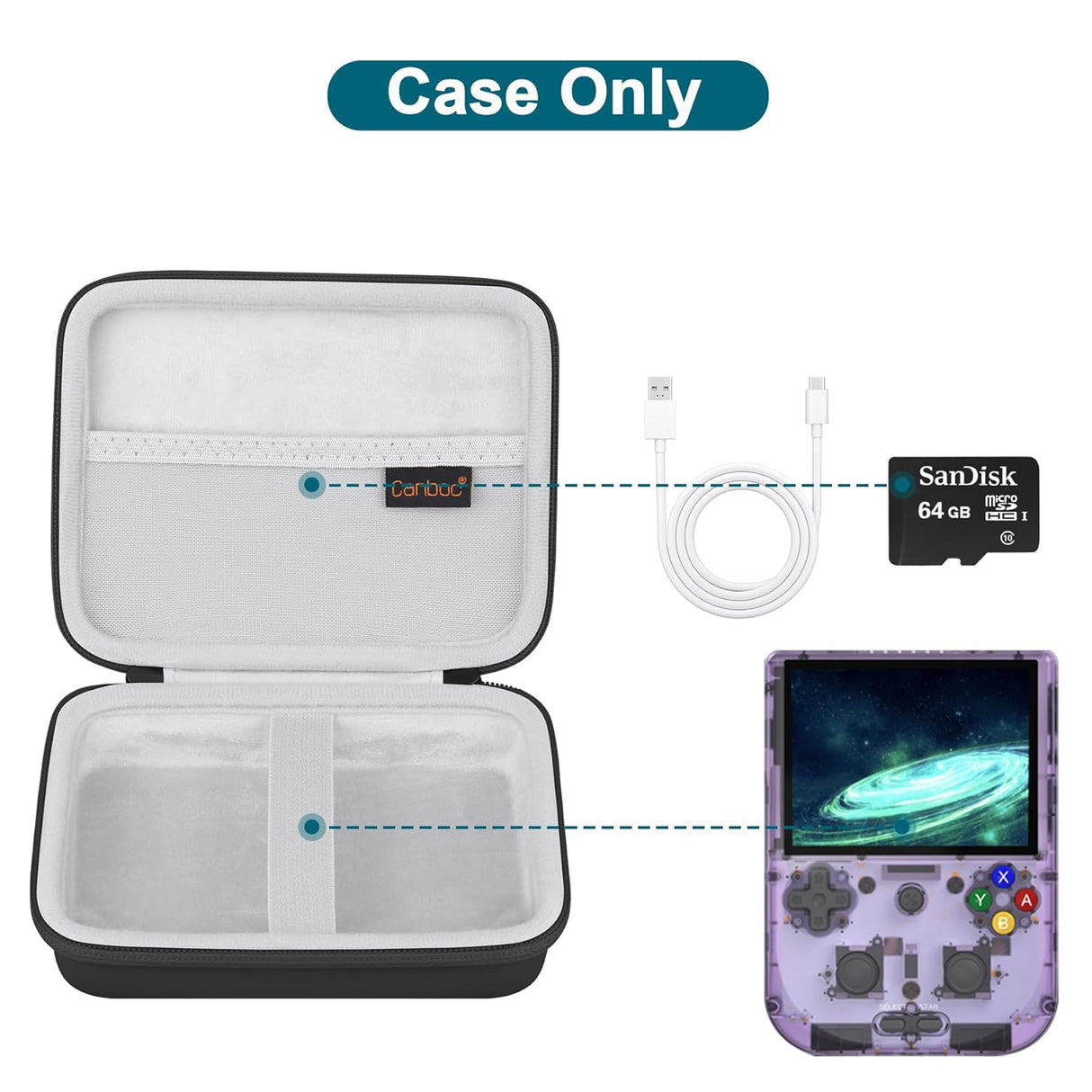 Estuche rígido compatible con consola de juegos portátil