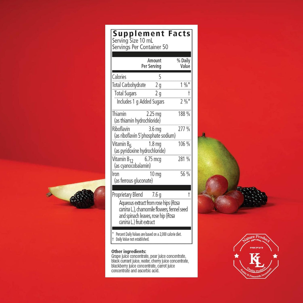 Suplemento loradix Floravital Iron & Herbs líquido vegano