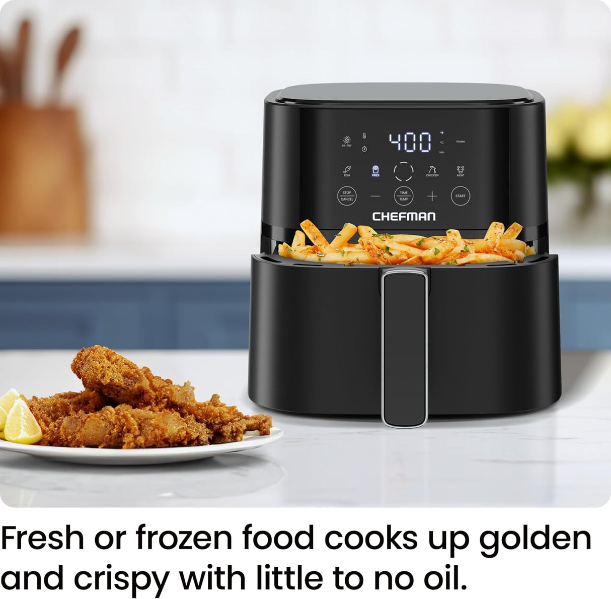 Freidora de aire Chefman 4 QT, tecnología Hi-Fry, pantalla táctil