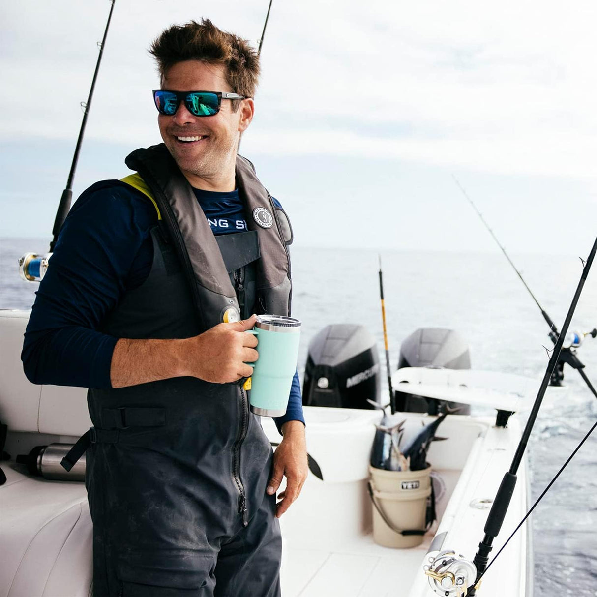 Taza de viaje Seafoam 20 oz, acero, aislada, tapa Stronghold