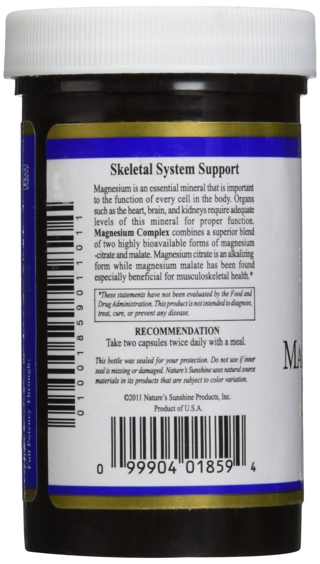 frasco complejo de magnesio 100 unidades