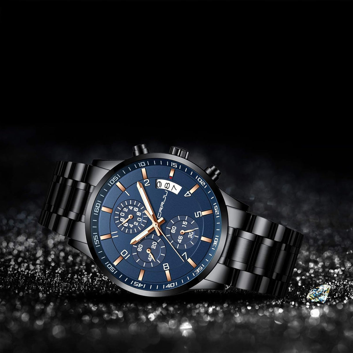 Reloj resistente al agua negro CJ2214BK-RS CRRJU