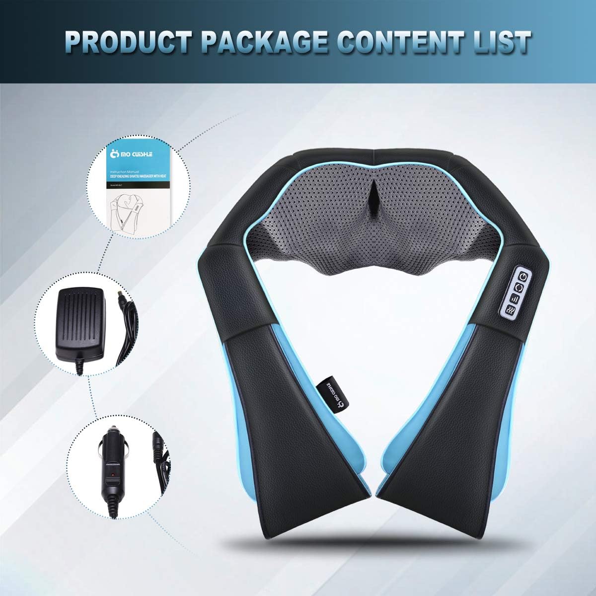 Masajeador de Cuello Mo Cuishle, Shiatsu con Calor, Alivio Muscular