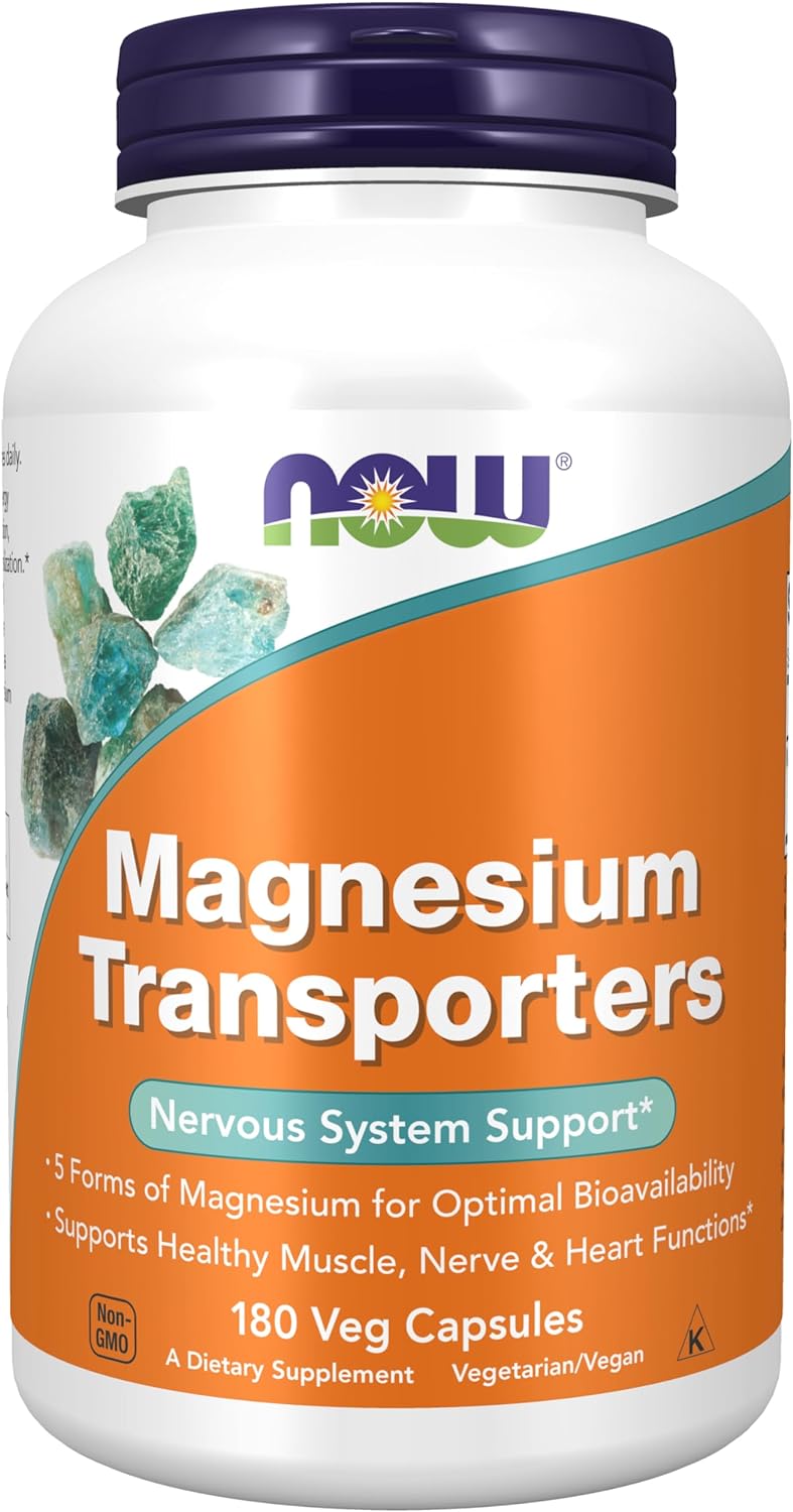 Transportadores de magnesio 180 cápsulas vegetales NOW Foods