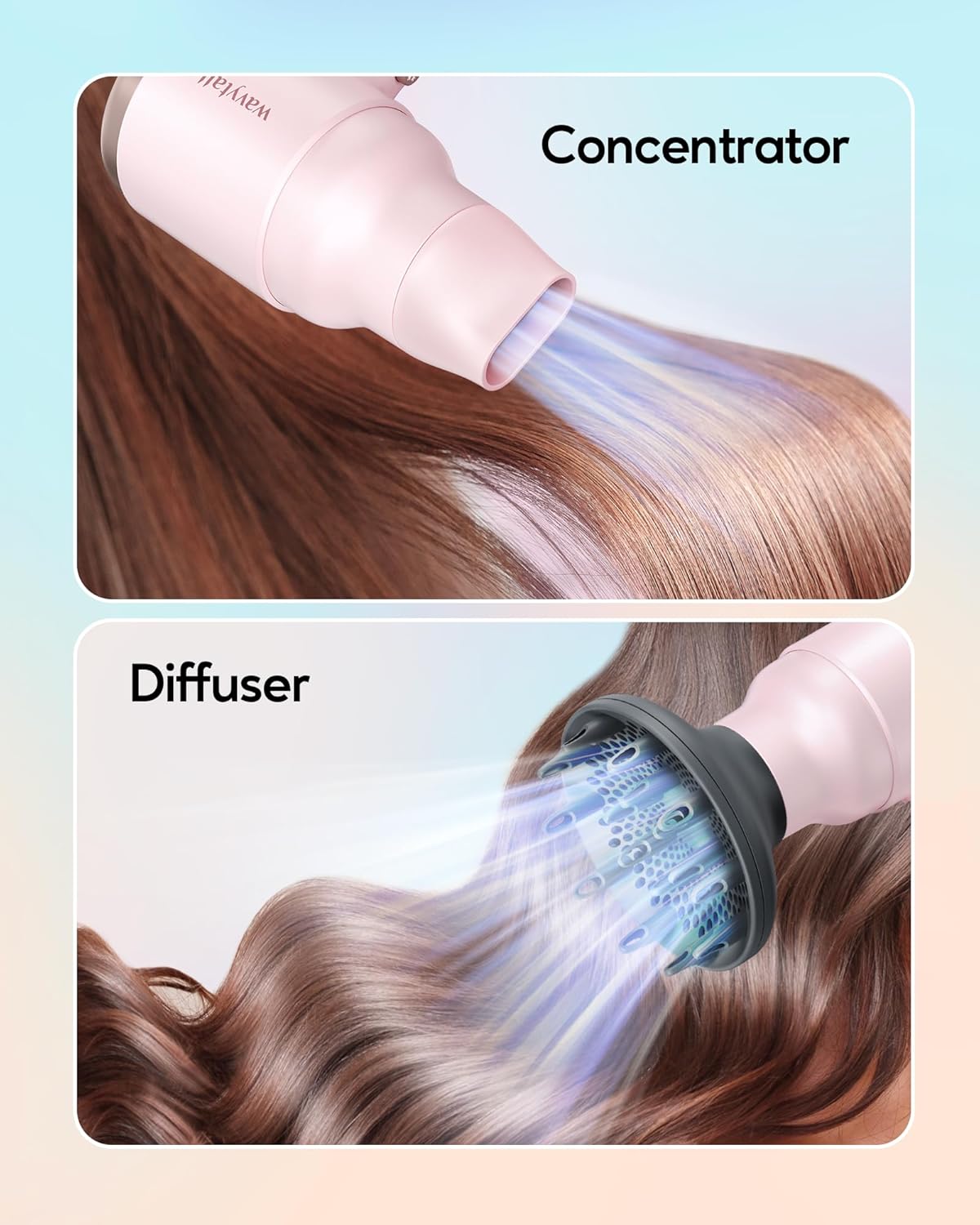 Secador de pelo con difusor con mango plegable 1600 W