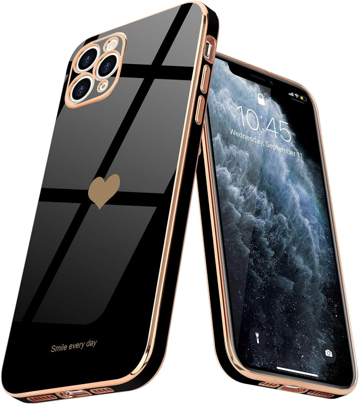 Teageo Funda para iPhone 11 Pro para niñas y mujeres, bonita funda de silicona a prueba de golpes para iPhone 11 Pro, color negro
