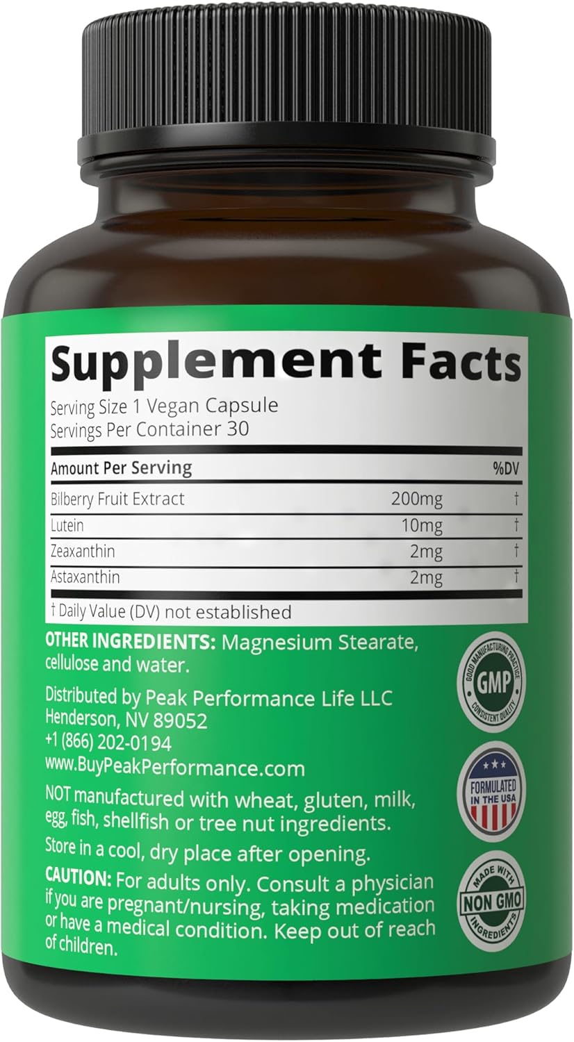 Suplemento Vitaminas para los ojos extracto de arándano 30u