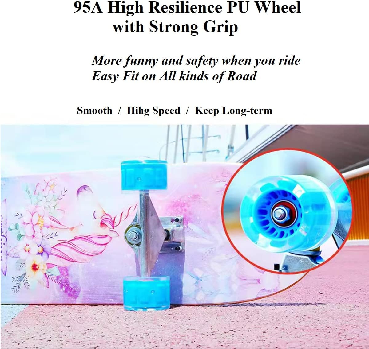 Patinetas completas para principiantes, 31" con diseño de unicornio y calavera