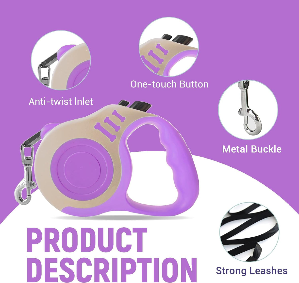 Correa Retráctil Automática Telescópica para Perros