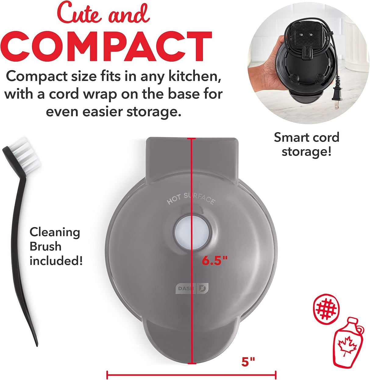 Mini DASH de lujo individuales de 4 pulgadas color gris