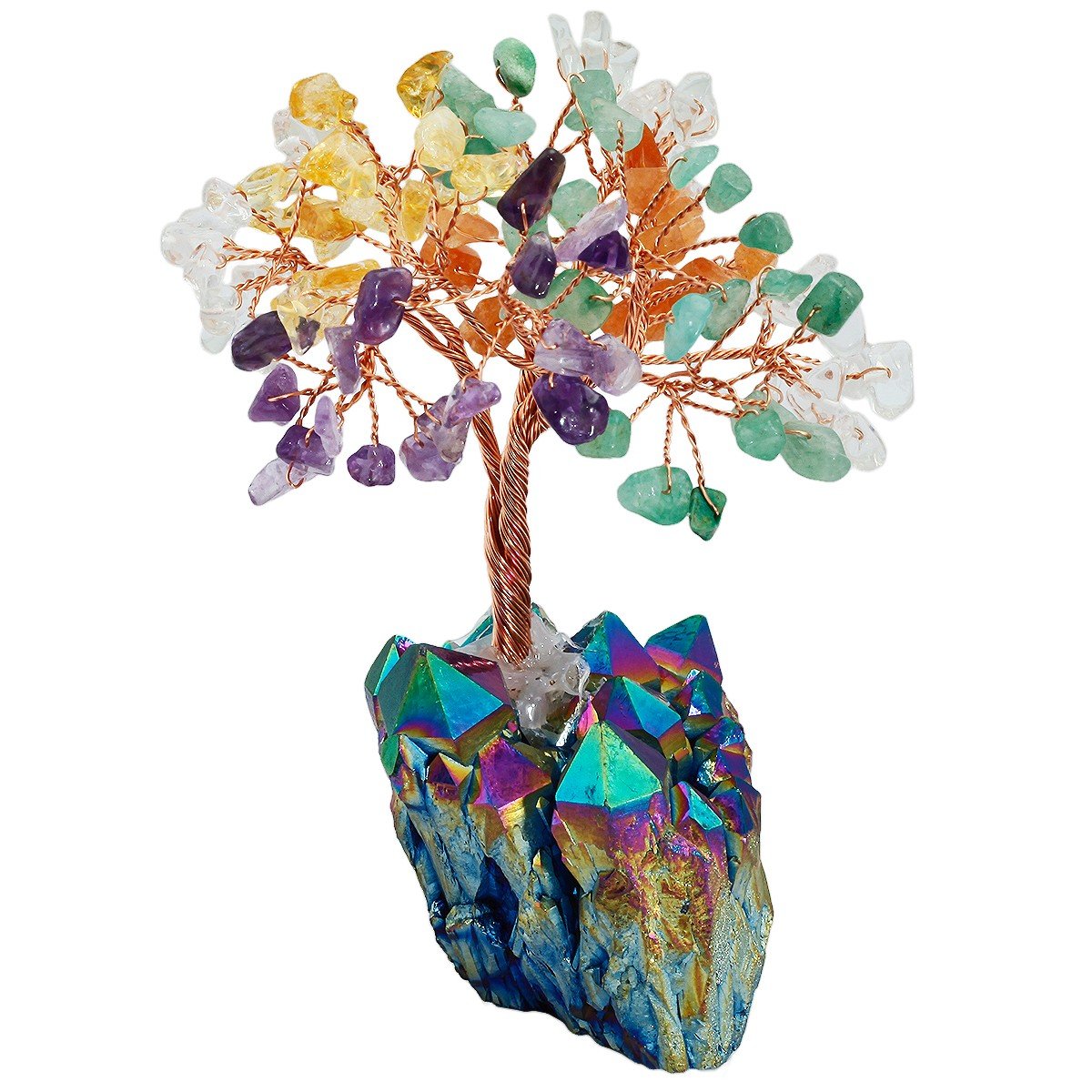 Árbol bonsai de piedras preciosas dinero y suerte