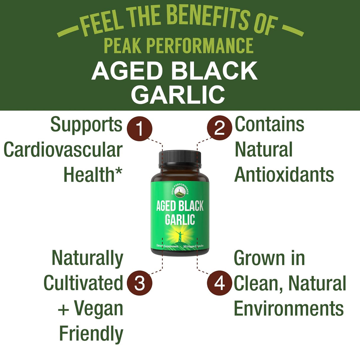 Suplementos Cápsulas de ajo negro envejecido