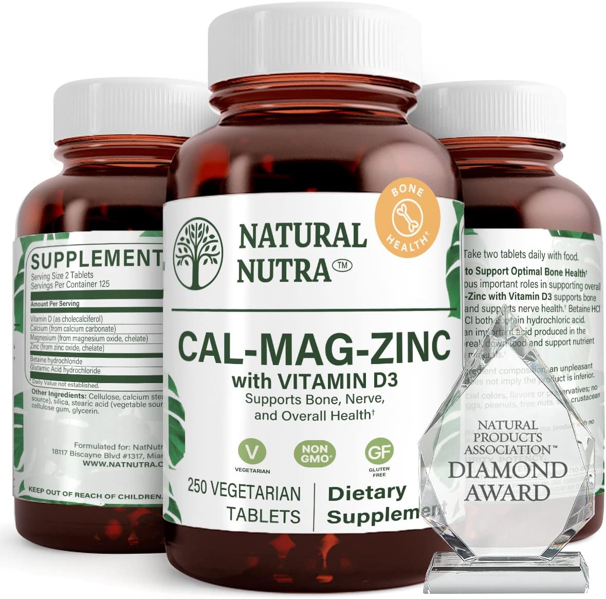 Suplemento de calcio y magnesio zinc con vitamina D3 2 pack