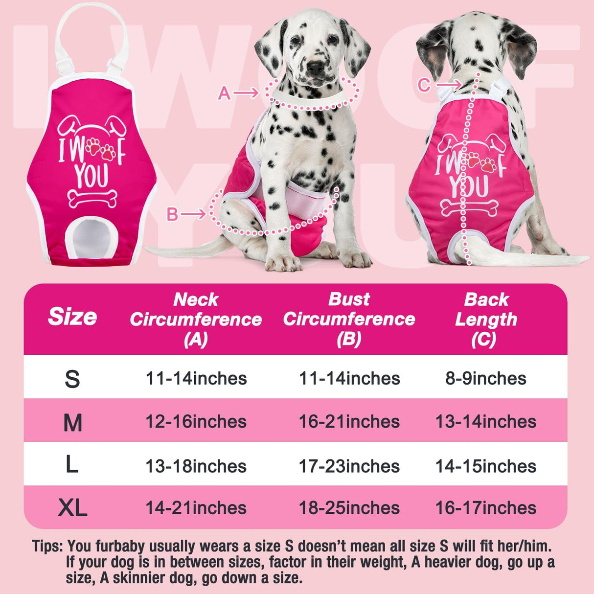 Pañales sanitarios para perros tirantes ajustables, pack 3