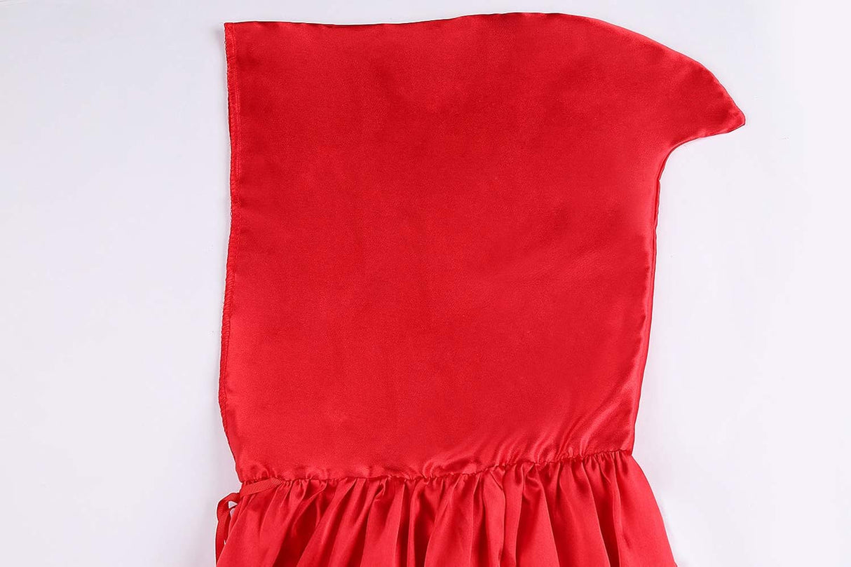 Disfraces de terciopelo con capucha roja talla