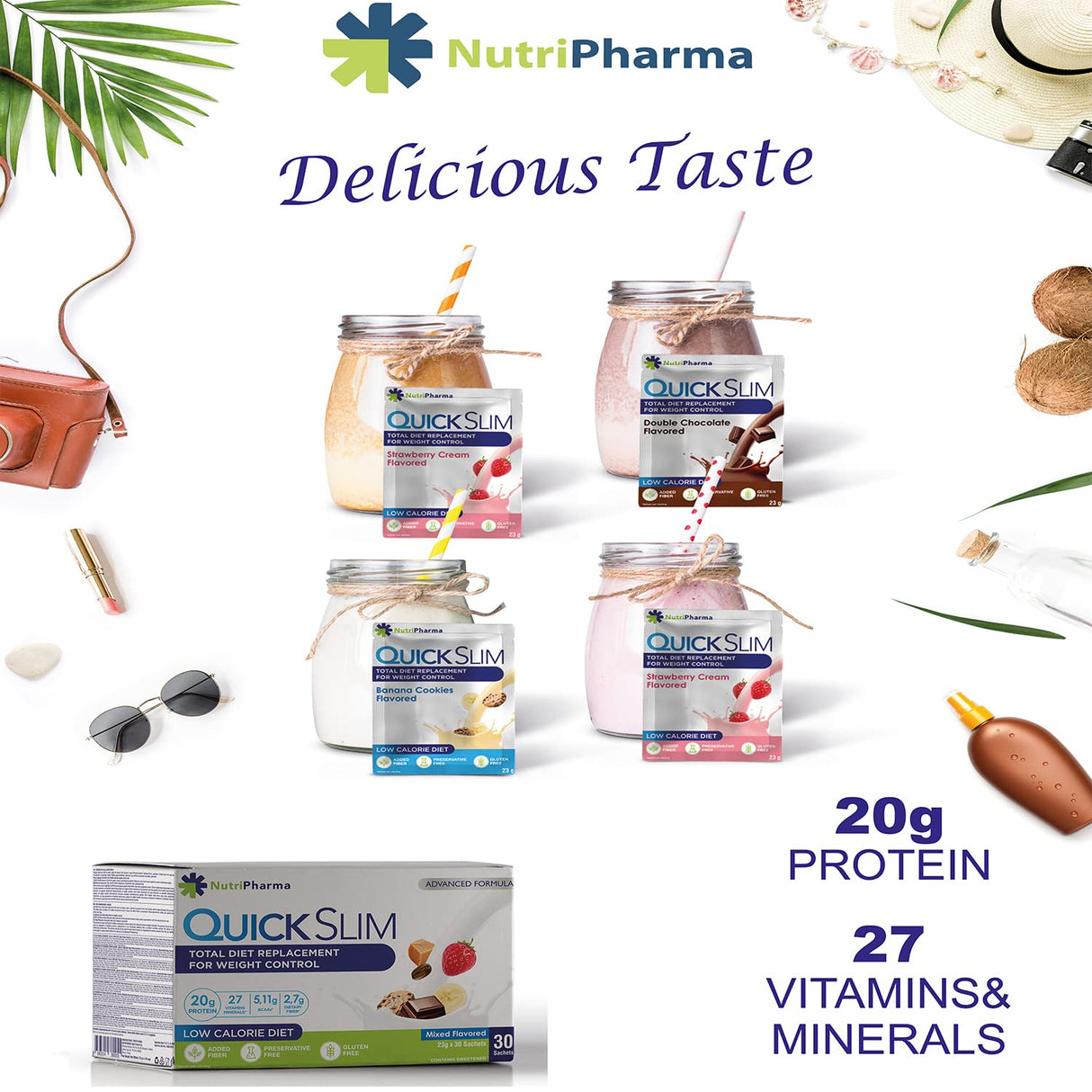 Batido para pérdida de peso con 27 vitaminas y minerales