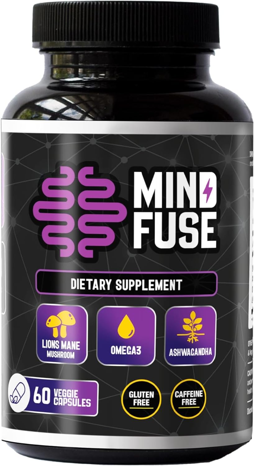 Suplemento Nootrópico Memoria - Lions Mane, Ashwagandha, Omega 3