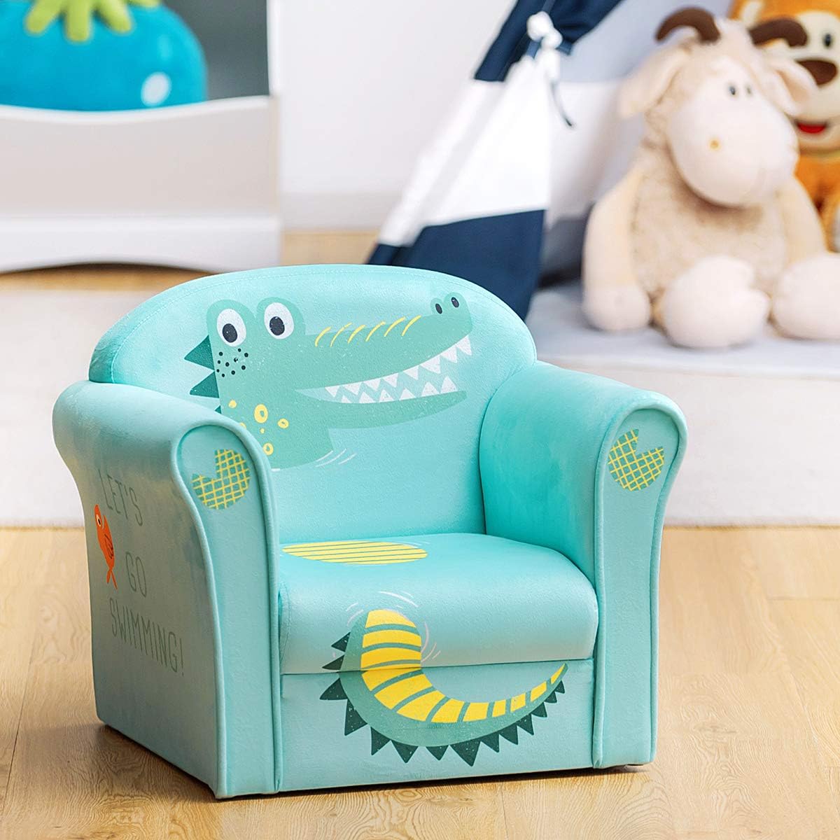 Silla reposabrazos para niños pequeños, diseño de cocodrilo