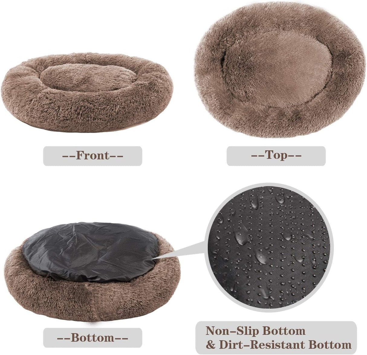 Cama MFOX para Perros Grandes, Suave y Acogedora, Donut