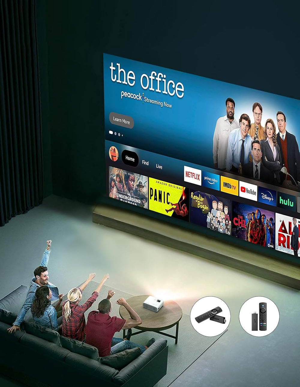 Proyector TMY 1080P nativo, WiFi 5G, Bluetooth 5.1, portátil