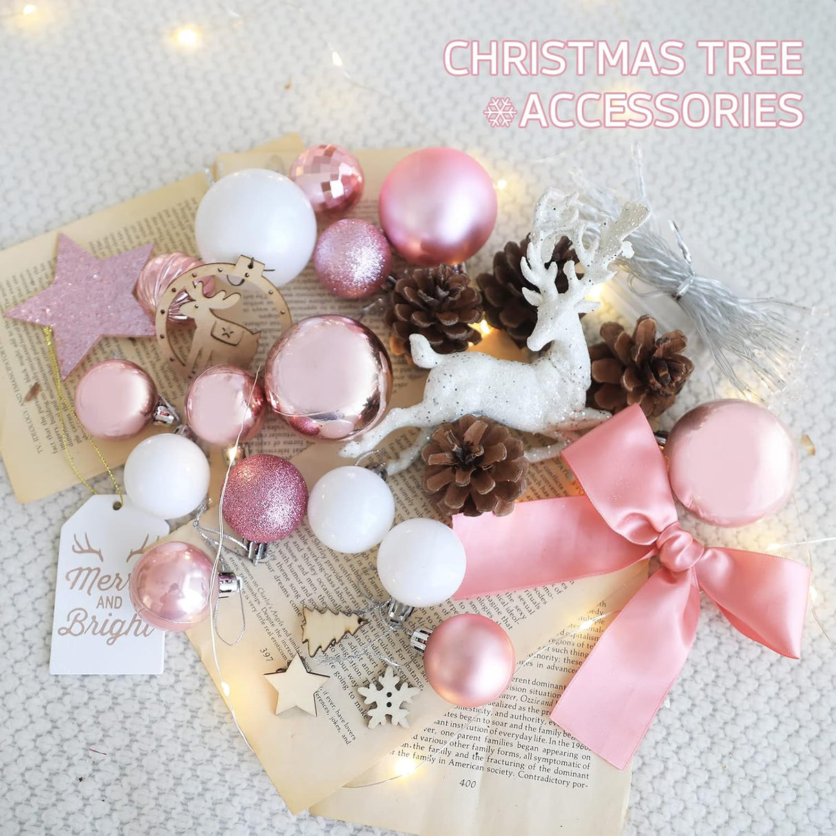 Árbol de Navidad Mini 18 ANMINY con Luces LED y Adornos