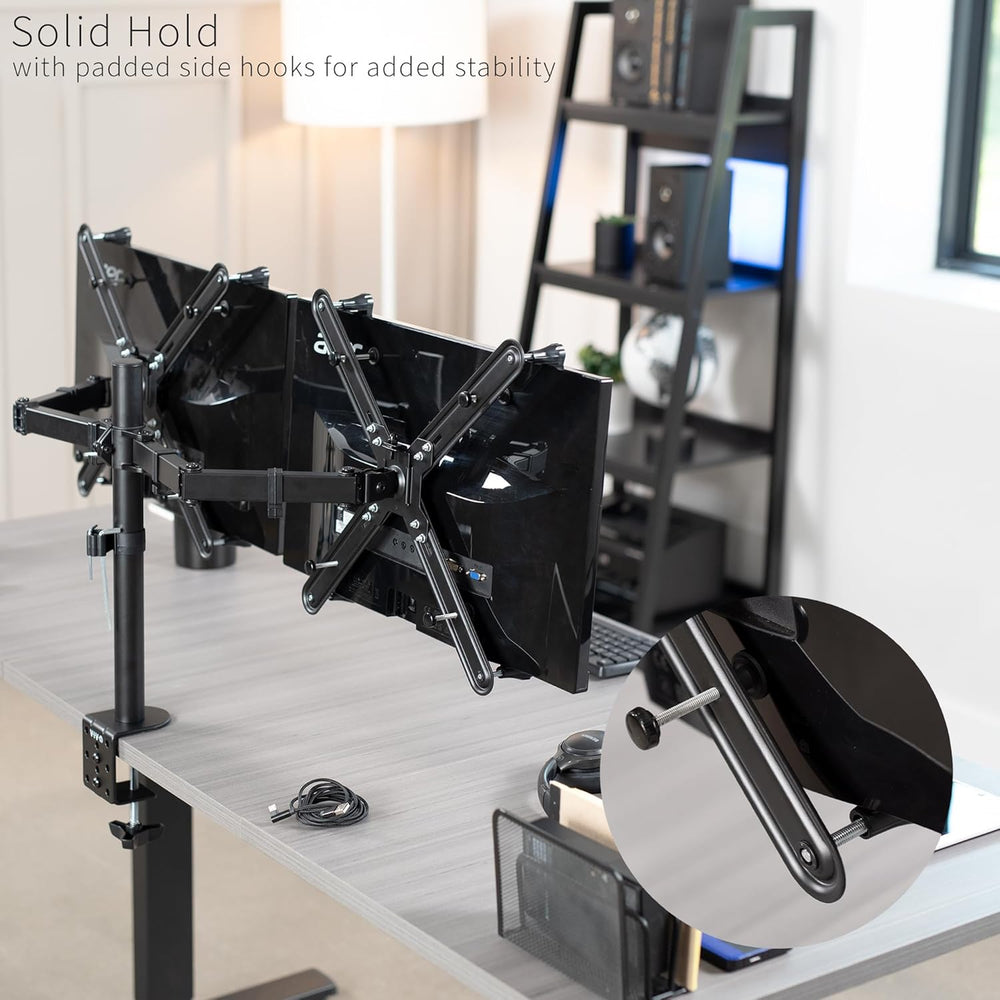 Soporte Doble para Monitor VIVO, Ajustable, STAND-V002VA