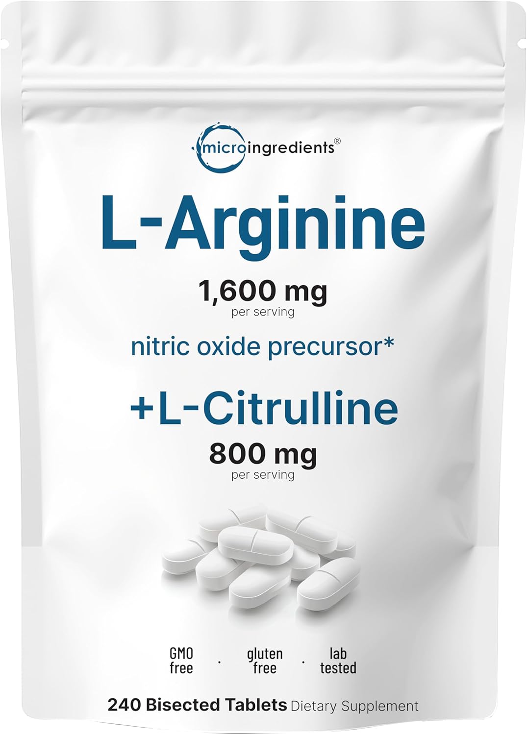 Suplemento de L-Arginina con L-Citrulina para energía y músculo, 4 meses