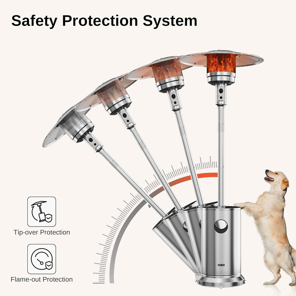 Calentador de patio de 48,000 BTU para uso al aire libre