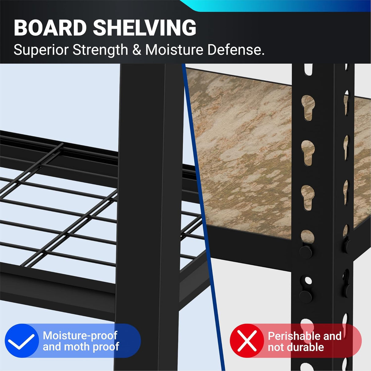 Estantería de garaje resistente de 2500 libras, metal, 5